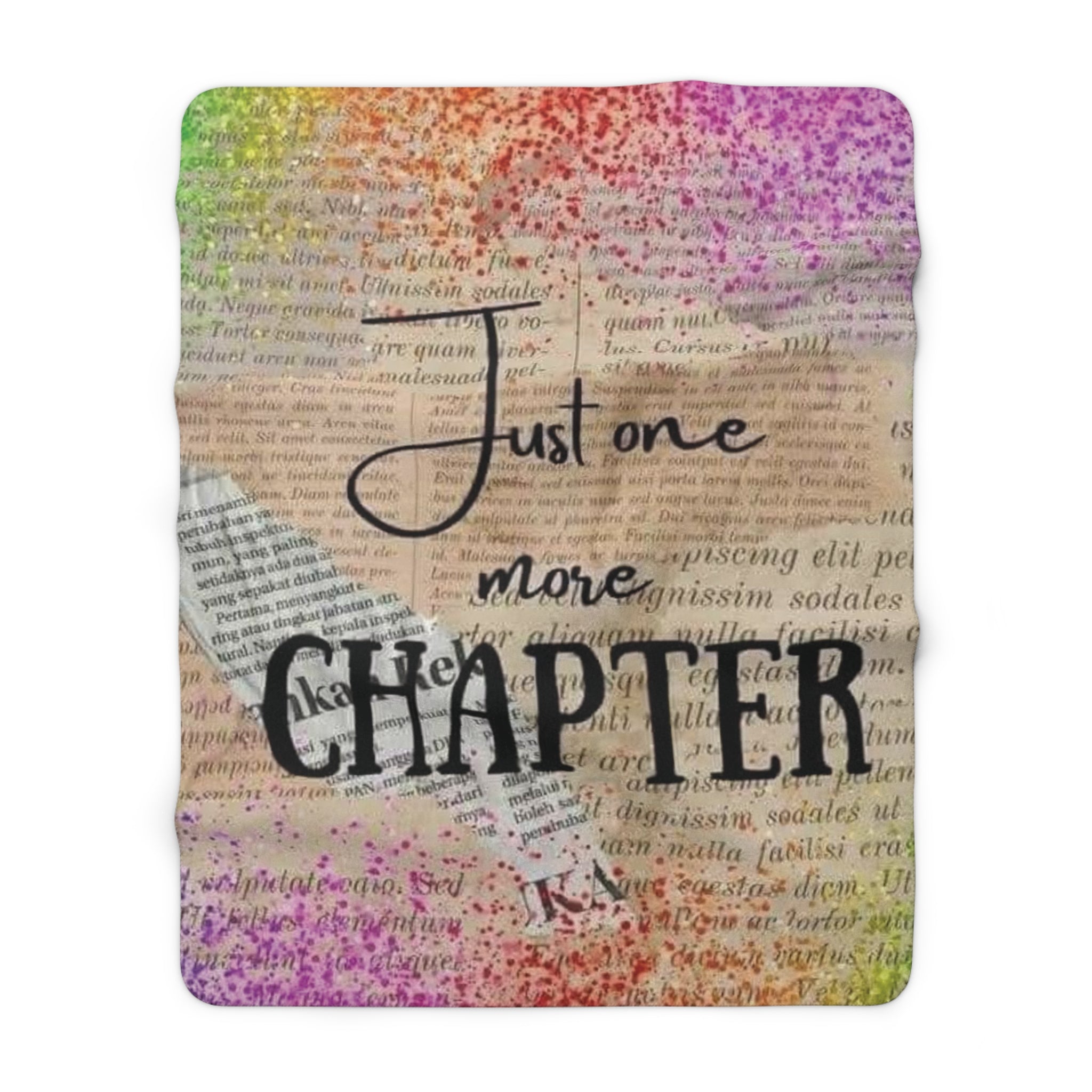 “Just One More Chapter” Sherpa Fleece Blanket – Cozy Book Lover Throw