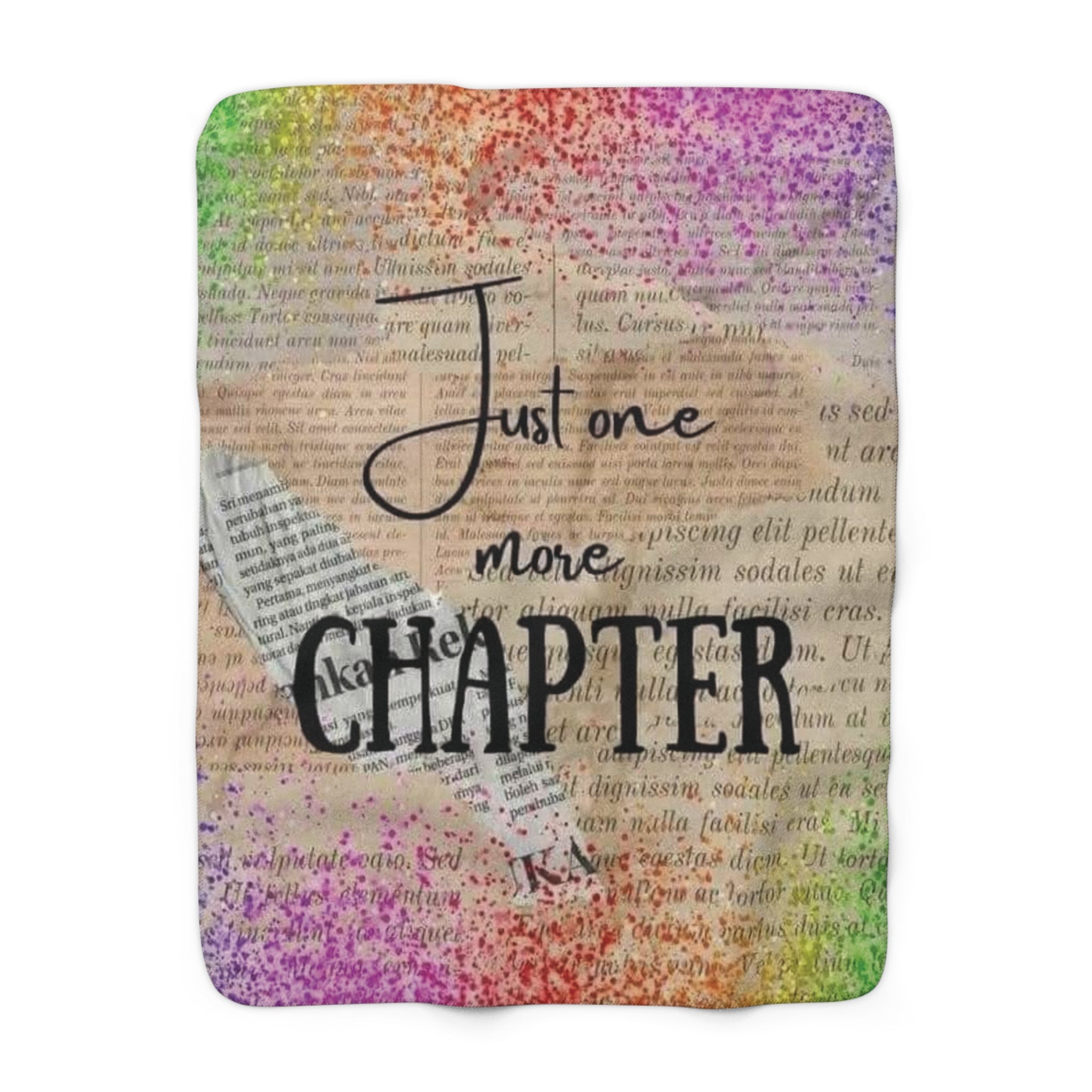 “Just One More Chapter” Sherpa Fleece Blanket – Cozy Book Lover Throw