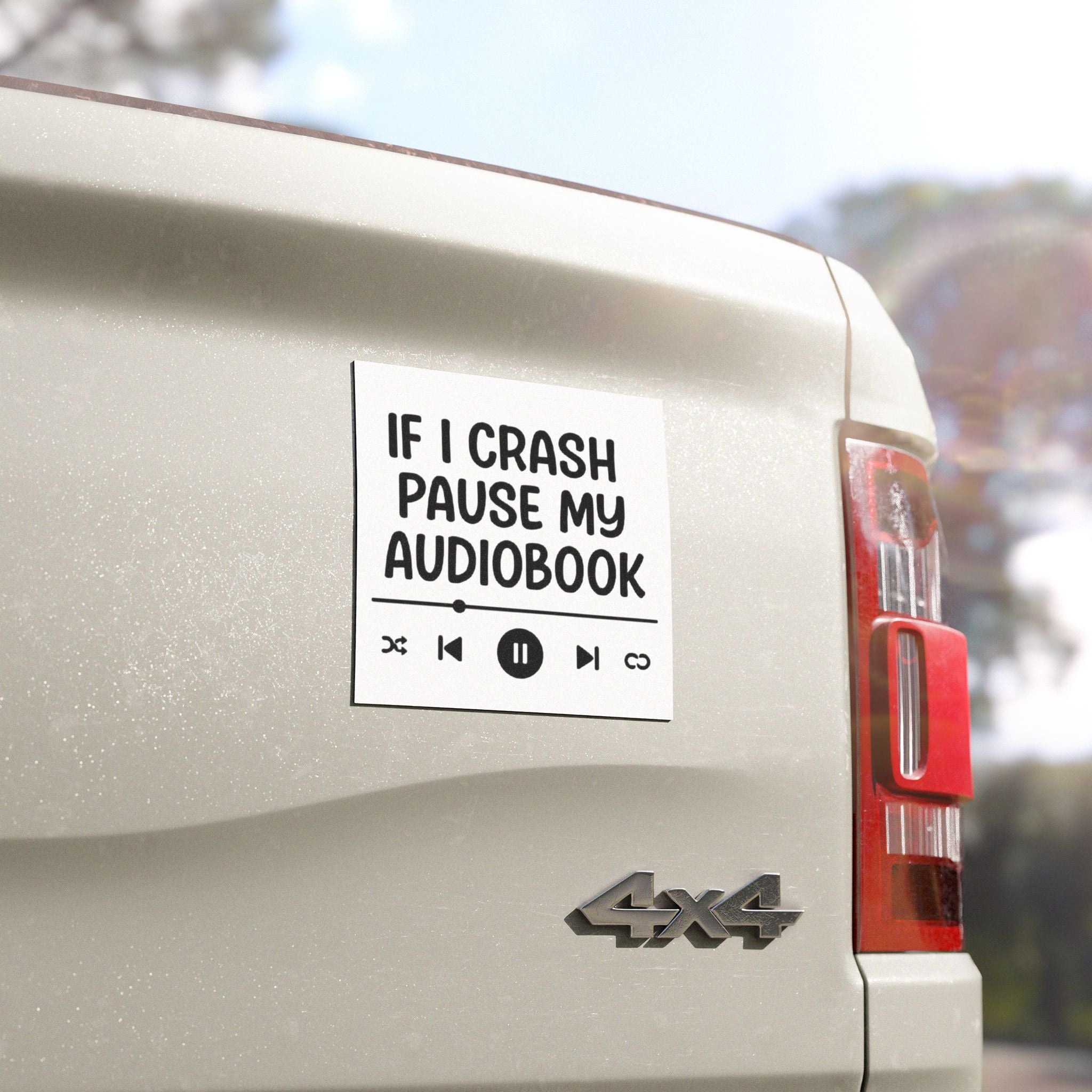 If I Crash Pause My Audiobook Car Magnet | Bookish Reader Car Magnet | Audiobook Lover Gift