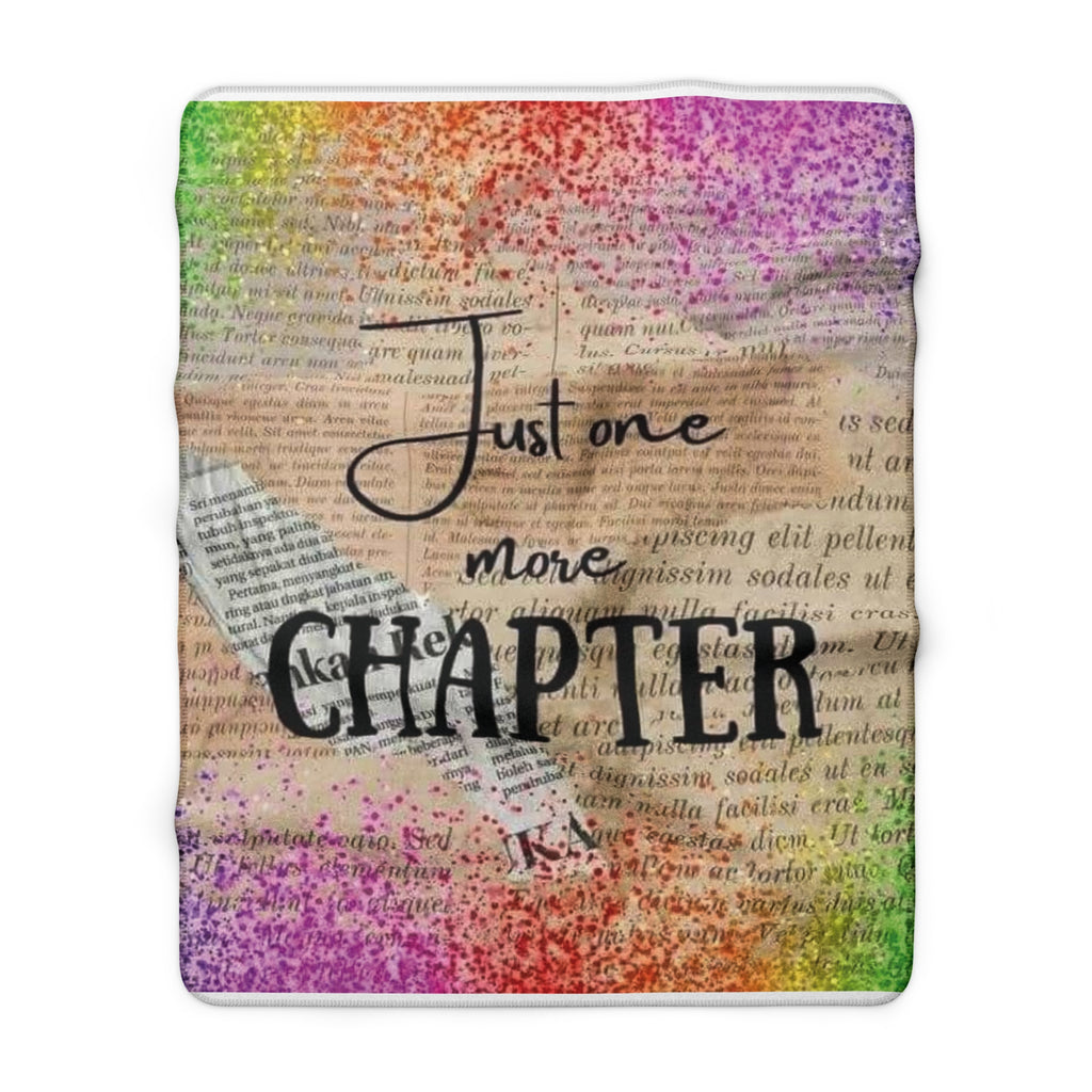 “Just One More Chapter” Sherpa Fleece Blanket – Cozy Book Lover Throw