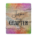 “Just One More Chapter” Sherpa Fleece Blanket – Cozy Book Lover Throw