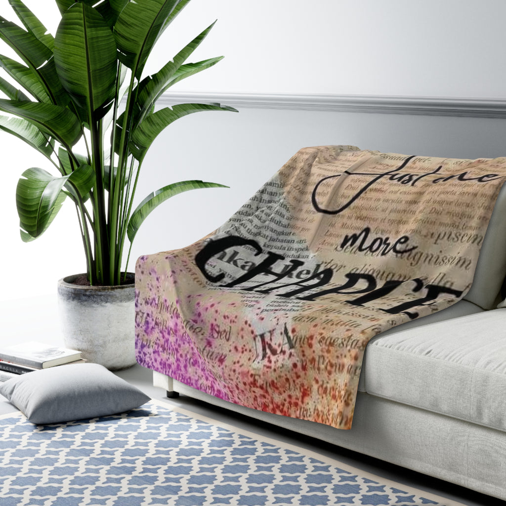 “Just One More Chapter” Sherpa Fleece Blanket – Cozy Book Lover Throw
