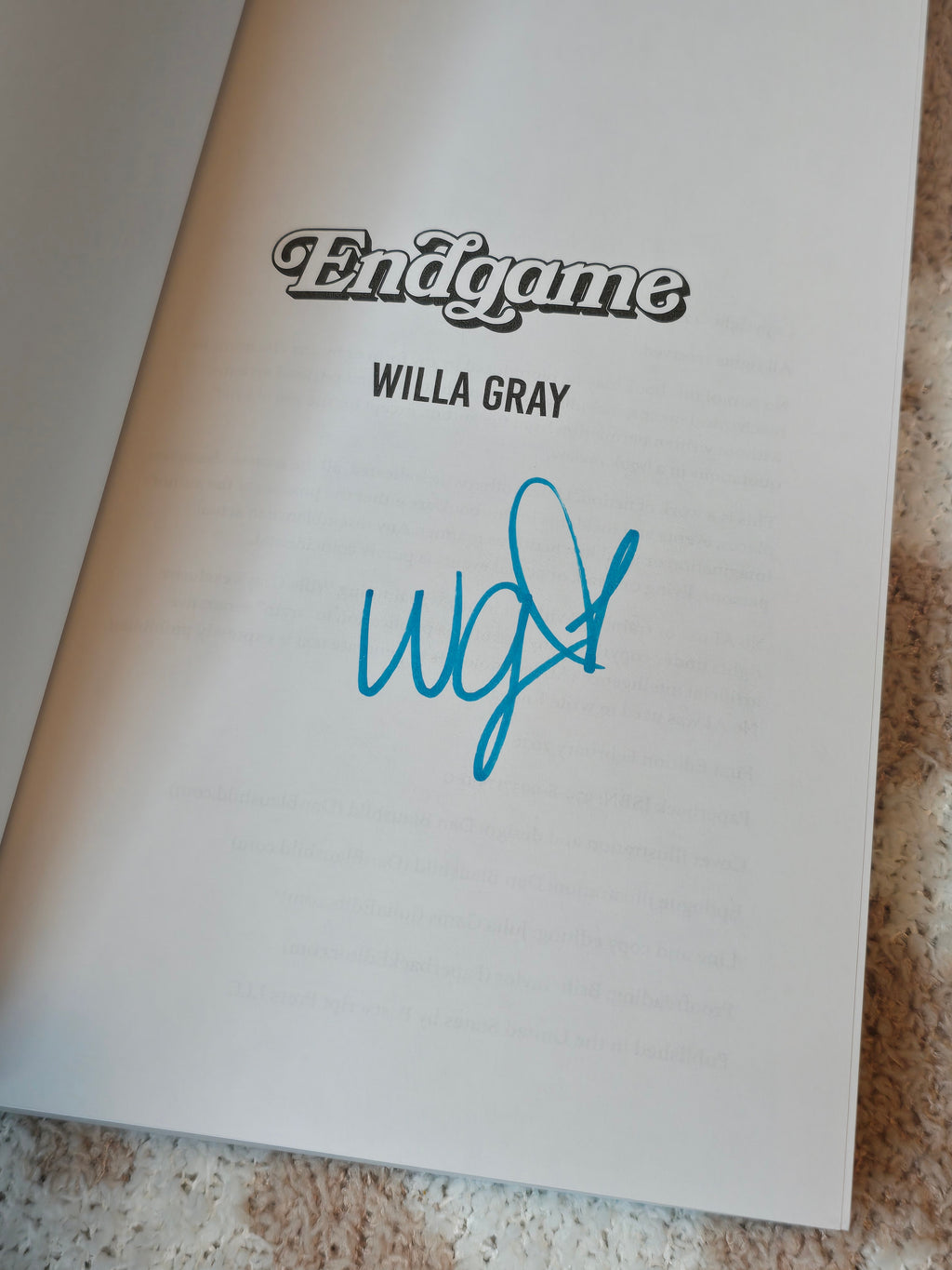 Endgame- Willa Gray **OOP Indie Cover**
