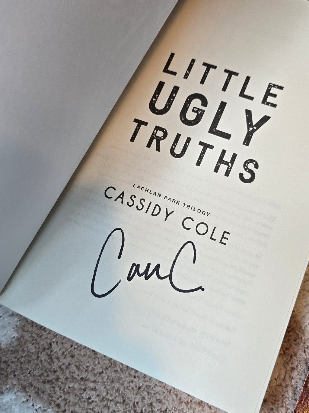 Little Ugly Truths- Cassidy Cole *signed*